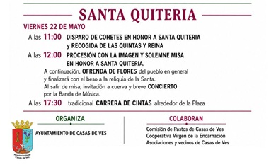 Fiesta de Santa Quiteria 2026 en Casas de Ves